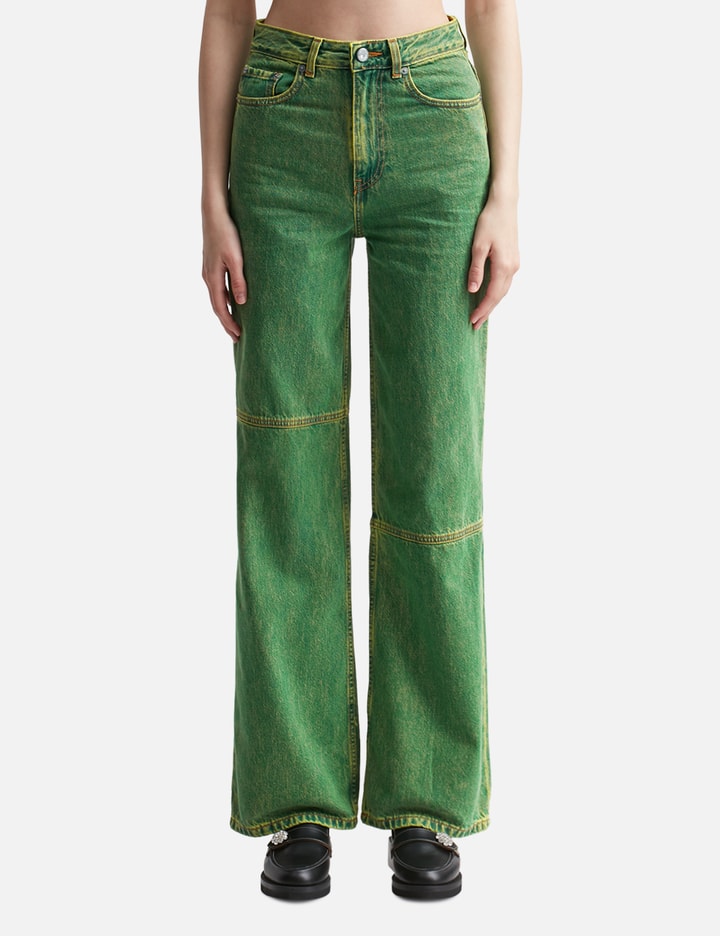 Ganni MAGNY OVERDYED BLEACH DENIM HBX Globally Curated Fashion