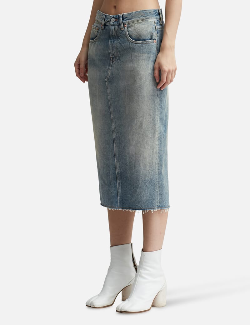 MM6 Maison Margiela - Mid-Length Denim Skirt | HBX - Globally ...