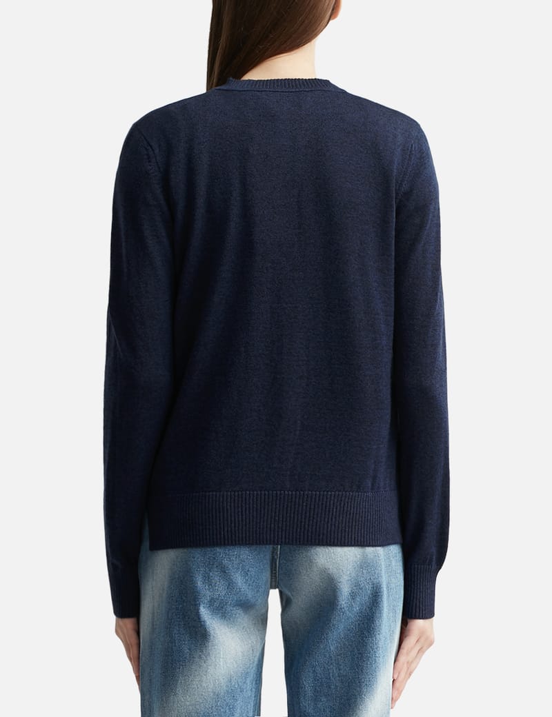 メゾンキツネ - CHILLAX FOX PATCH ADJUSTED R-NECK CARDIGAN | HBX