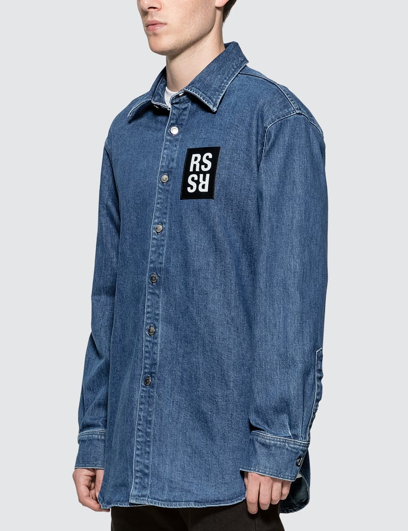 Raf Simons - Logo Denim Shirt | HBX