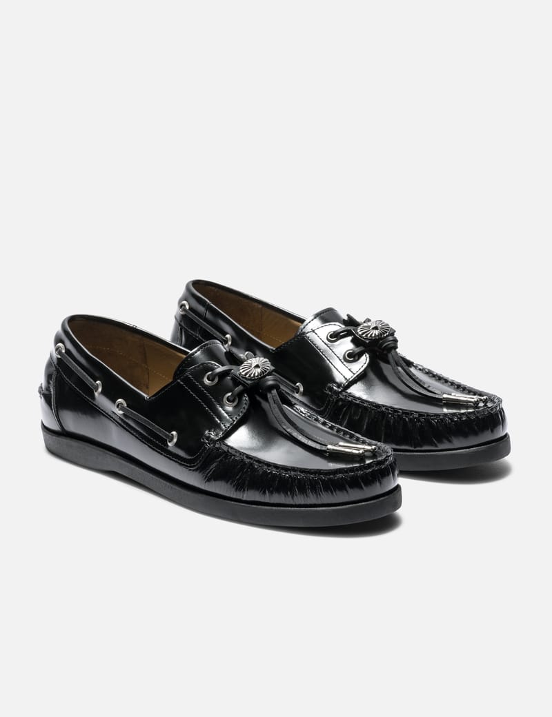 Toga Virilis CLASSIC BUMPER LOAFERS - Black polished leather slip