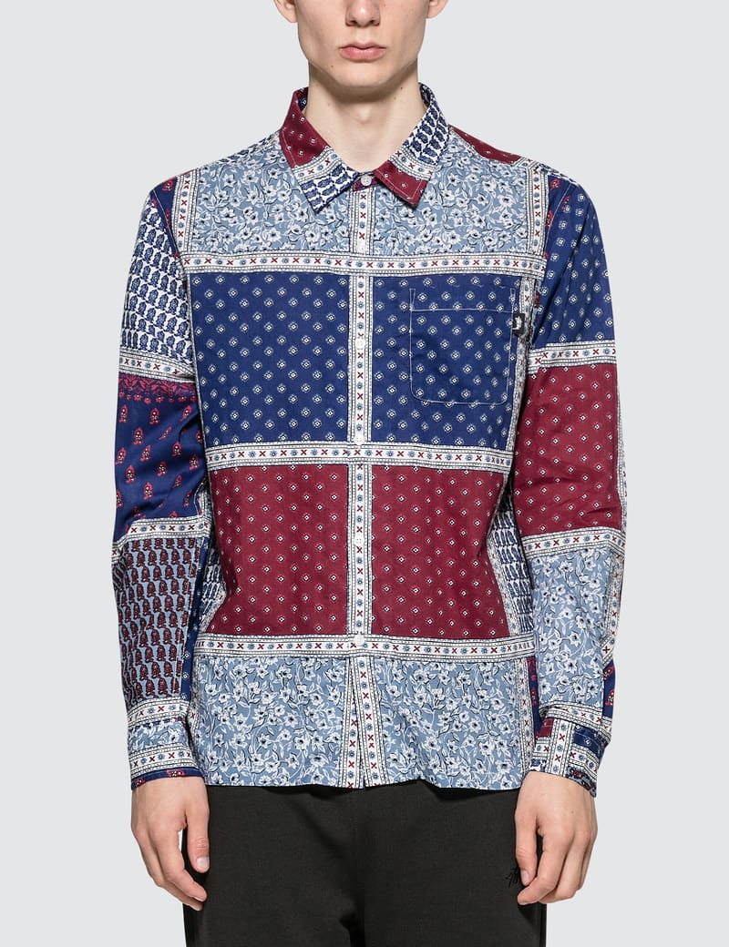 Stüssy - Paisley Patchwork L/S Shirt | HBX - Globally Curated