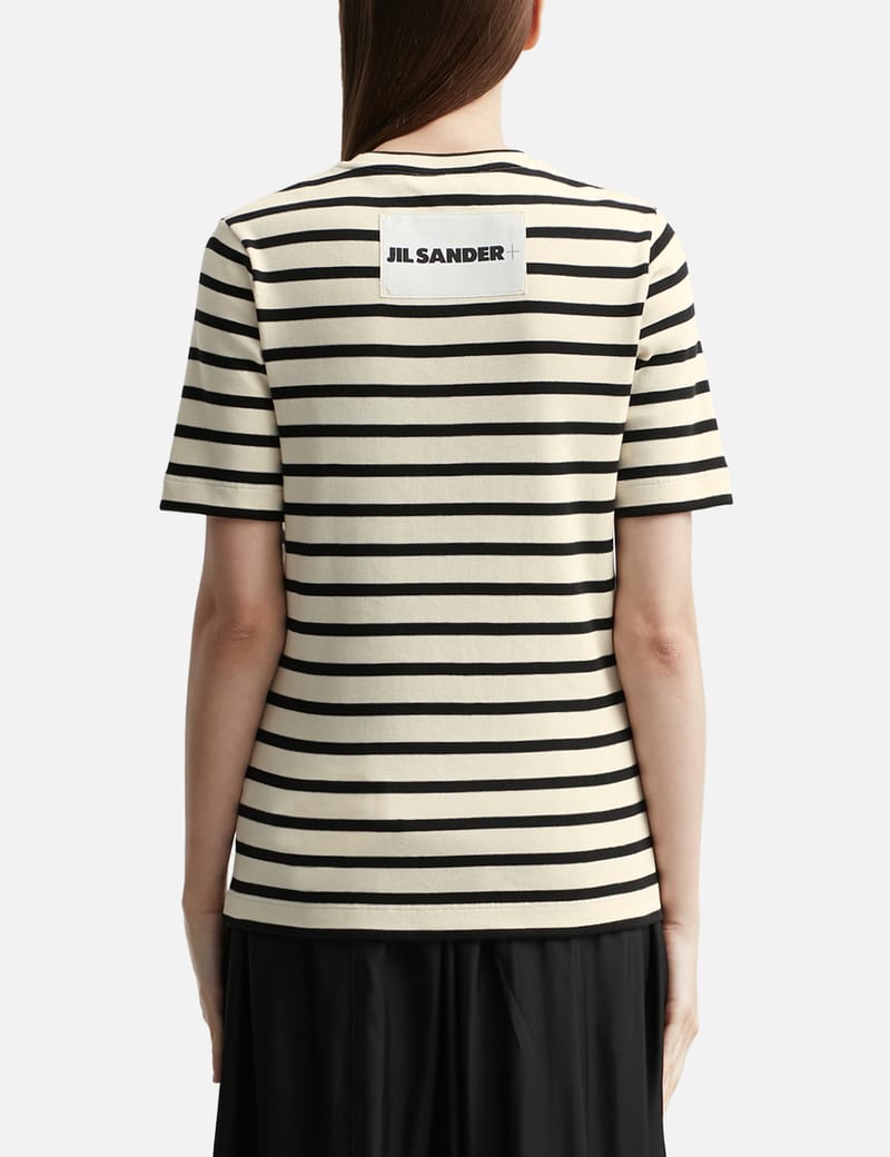 JIL SANDER+ ストライプTシャツ クルーネックTシャツ カットソー