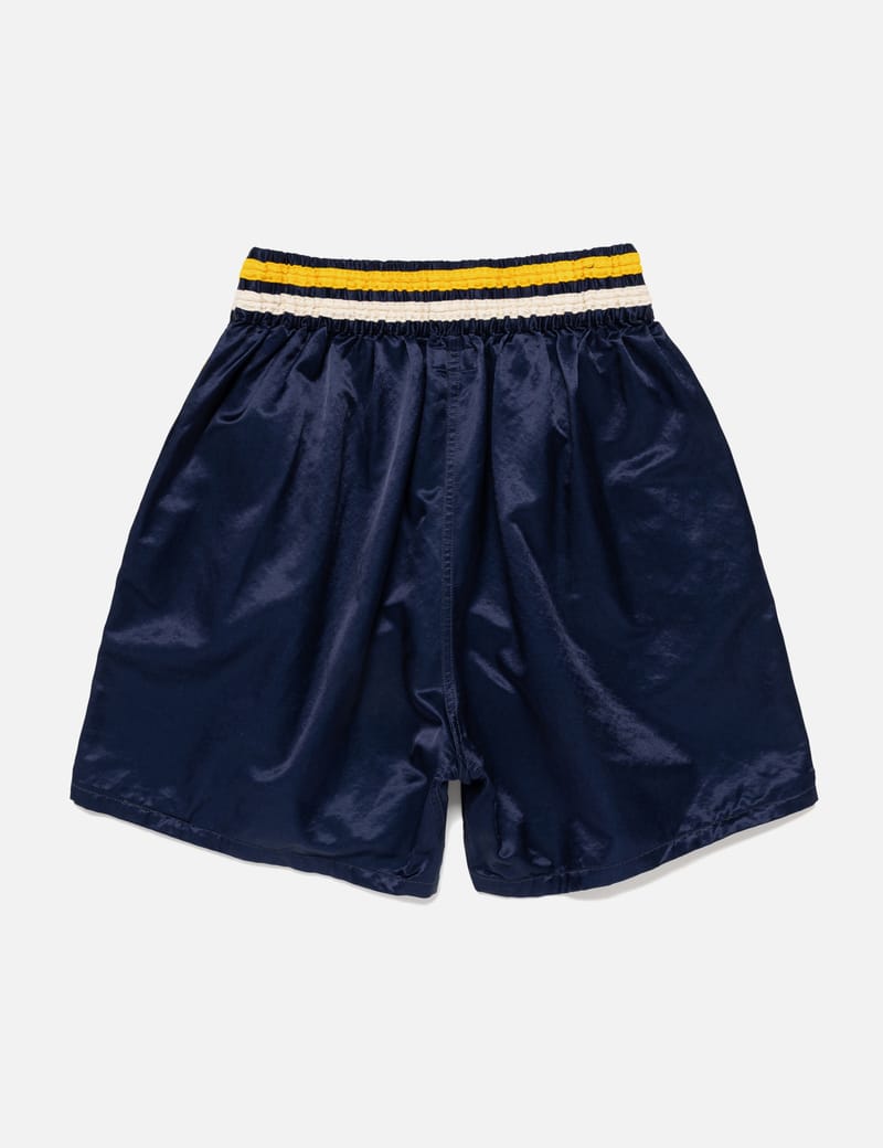 Human Made YOKOSUKA SHORTS - Green acetate shorts with dragon