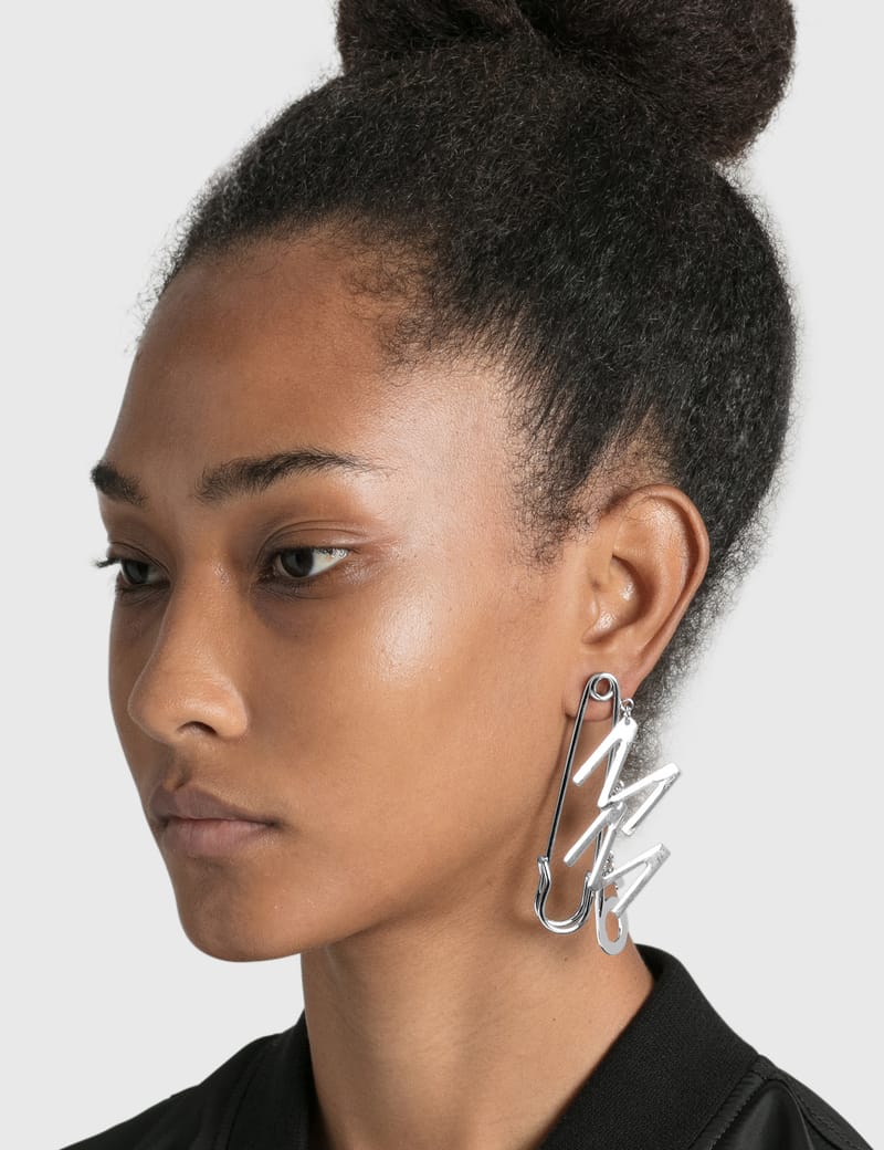 MM6 Maison Margiela - Silver Hoop Earrings | HBX - Globally MM6 Maison Margiela - Silver Hoop Earrings | HBX - Globally