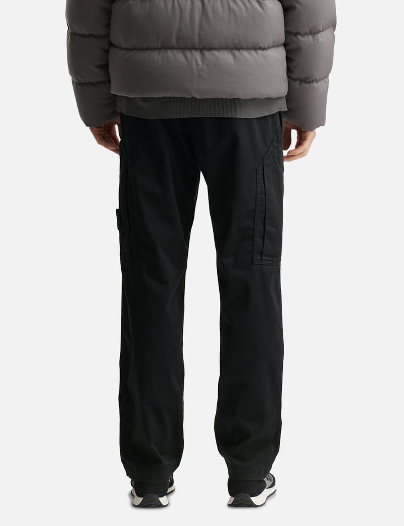 Stone Island Garment Dye Cargo Pants - Black stretch cotton cargos