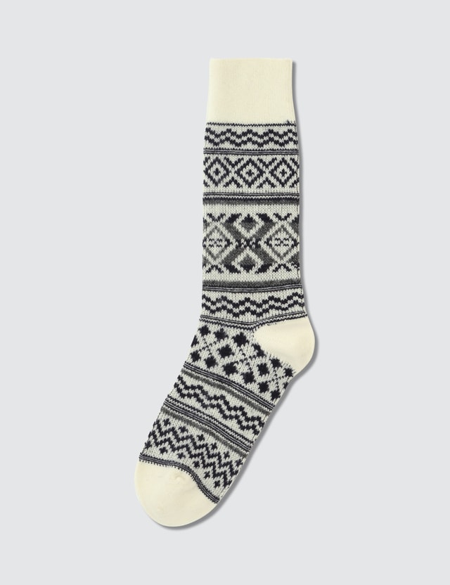 Tabio - Men's Wool Large Size Fair Isle Socks | HBX