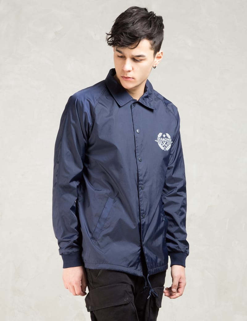 Diamond Supply Co. - Navy Shine Crest Coach Jacket | HBX