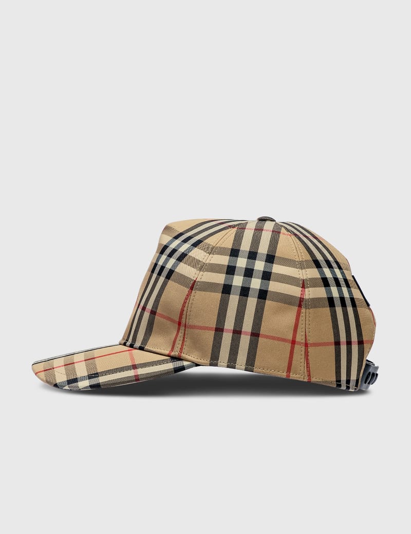 【関税＆送料込み】Burberry Check Logo Cap Burberry London Check Logo Baseball Cap Hat Beige Size M | eBay