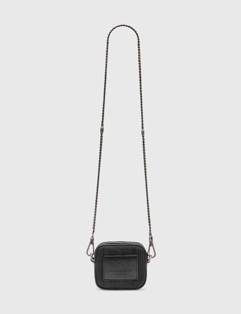 MARINE SERRE | LOGO PLAQUE CHAIN MINI BAG BLACK バッグ MARINE SERRE | LOGO PLAQUE CHAIN MINI BAG BLACK バッグ