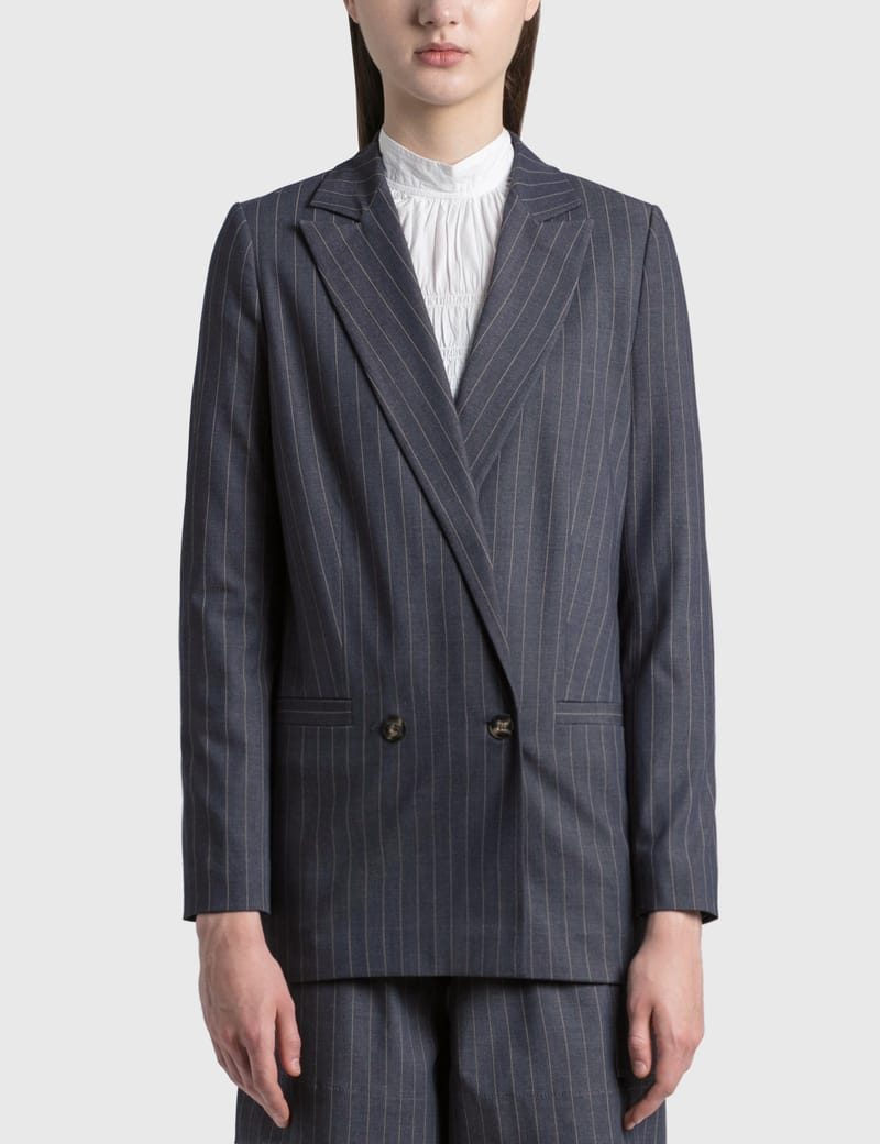 Ganni - Stretch Stripe Blazer | HBX - Globally Curated