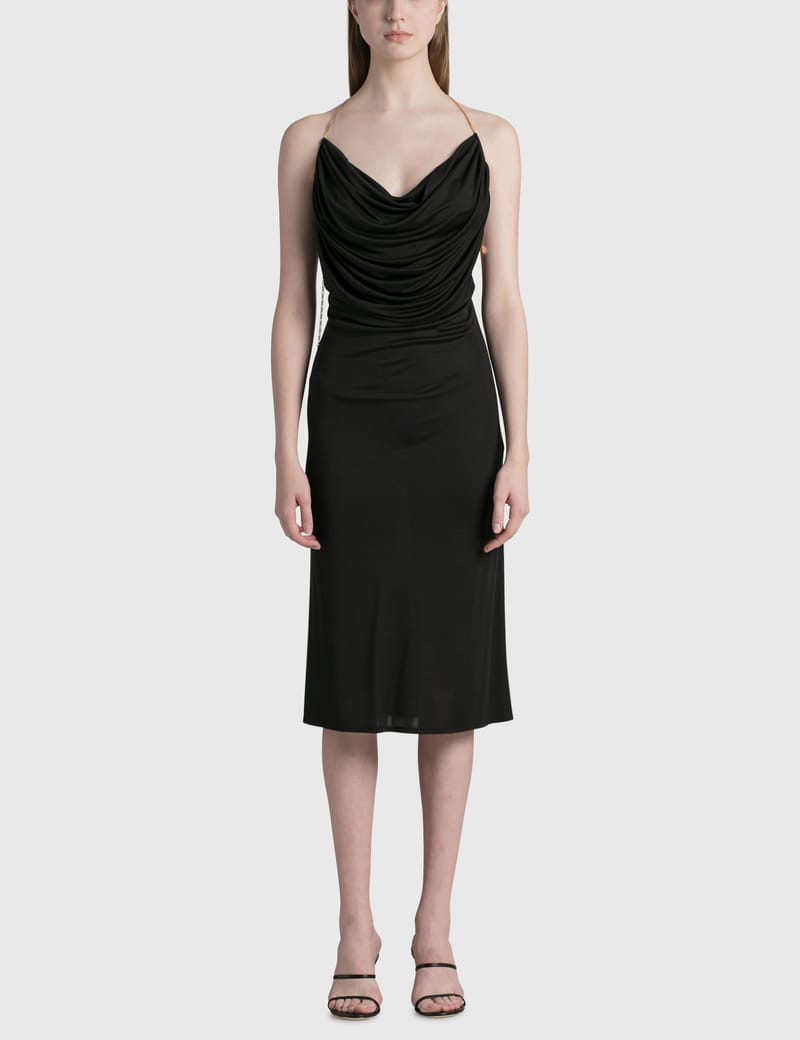ワンピース Loewe draped dress Loewe Draped Button Midi Dress | Neiman Marcus