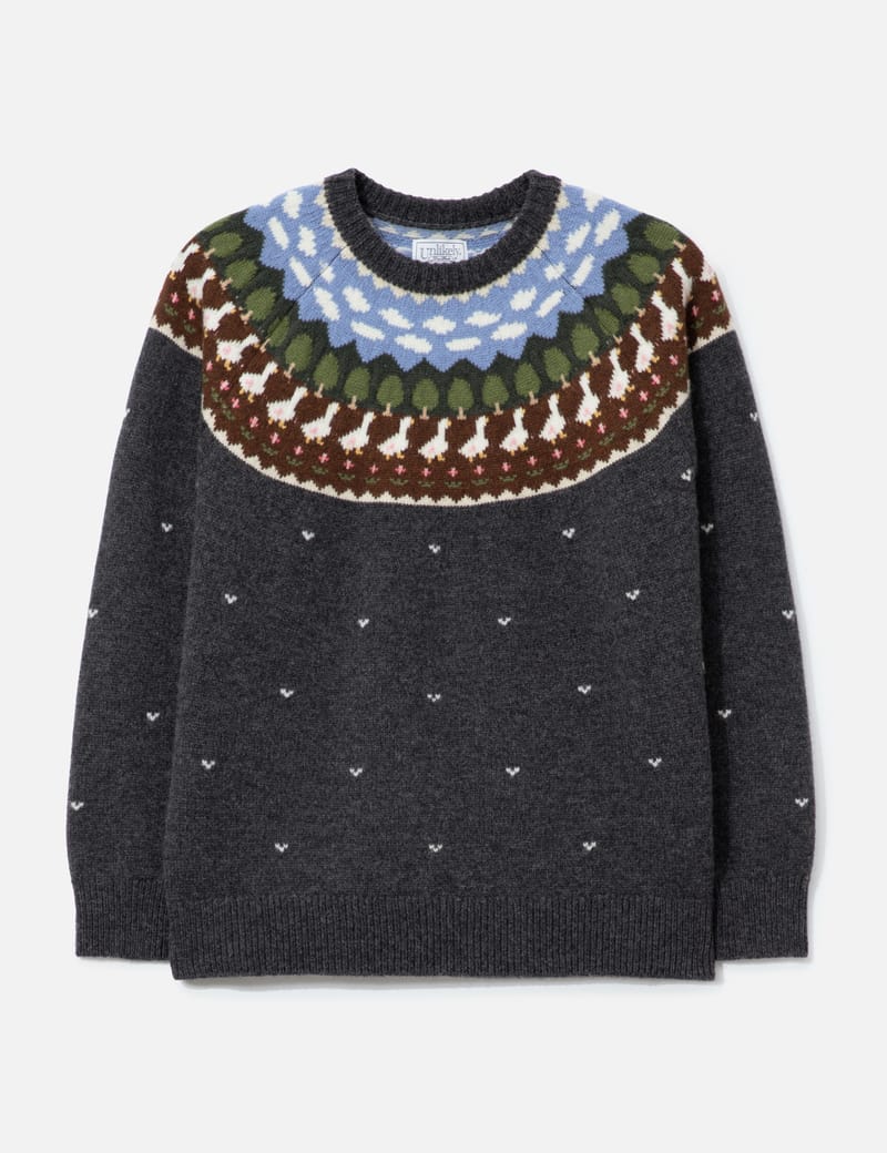 T*Y様 Unlikely Fair Isle Duck ニット M セーター Unlikely Unlikely Fair Isle “Duck” - Wool Fair Isle sweater with