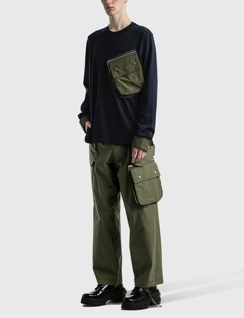 夜空 sacai サカイ Cotton Long Sleeve T-Shirt 3 | tatihome.com