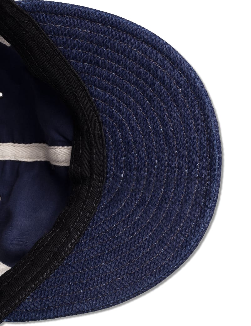 The Hill-Side - Lightweight Indigo Sashiko 6-Panel Ball Cap | HBX