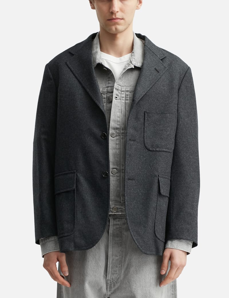 Unlikely Unlikely Assembled Blazer - Charcoal wool-cashmere