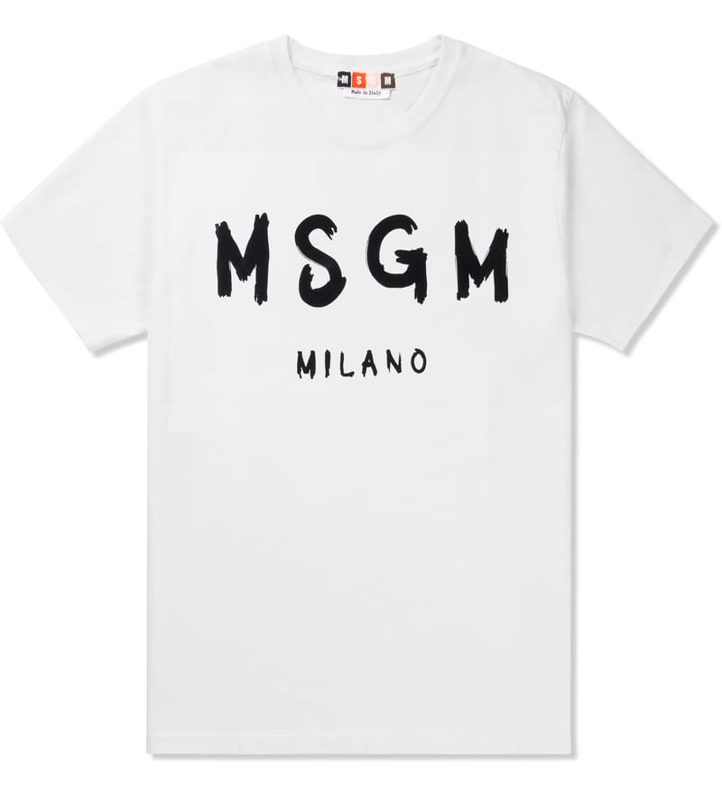 MSGM - White MSGM Milano T-Shirt | HBX - ハイプビースト(Hypebeast ...