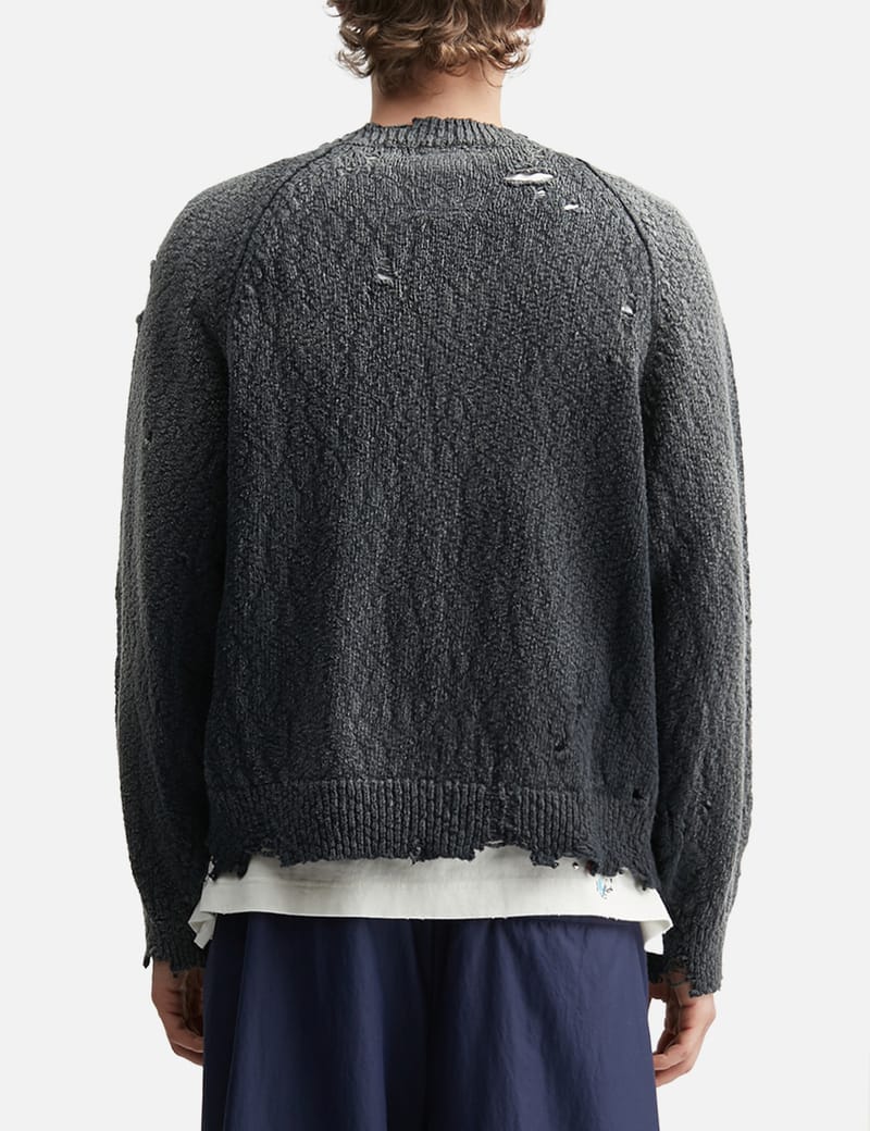 Maison Mihara Yasuhiro Sun Faded Like Knit Sweater - Distressed