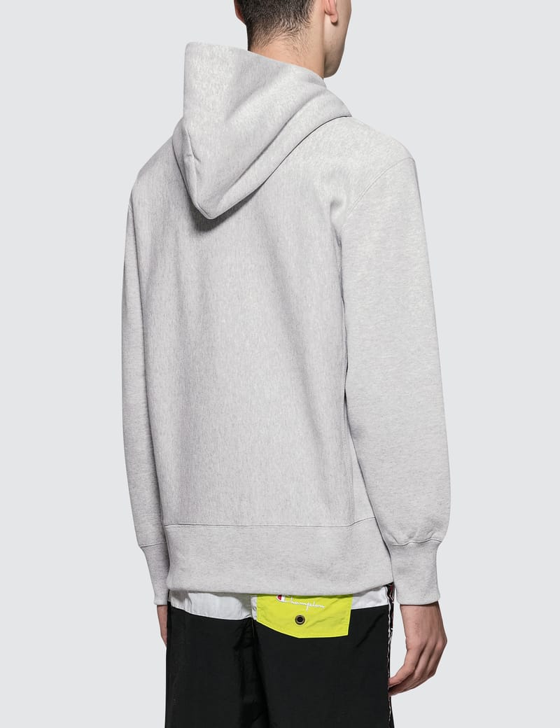 Champion Reverse Weave - Sleeve Logo Half Zip Hoodie | HBX