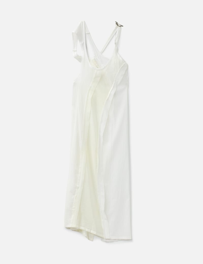 Hyein Seo Strap Long Dress - Sheer white maxi with tie straps and