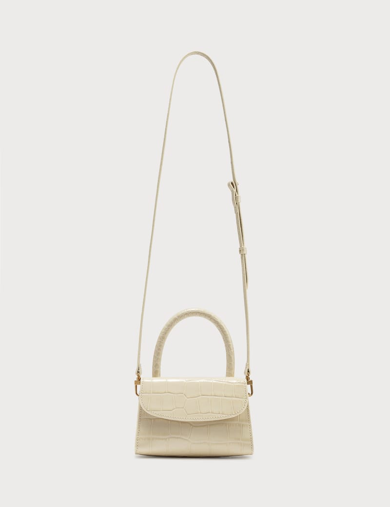 BY FAR - Mini Cream Croco Embossed Leather Bag | HBX - Globally