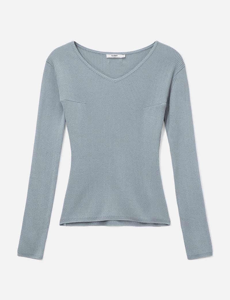 Glowny G Deep V-Neck Knit - Reversible black knit with deep V-neck