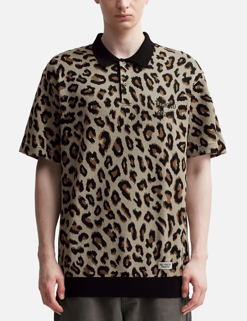 Leopard Knit Polo Shirt