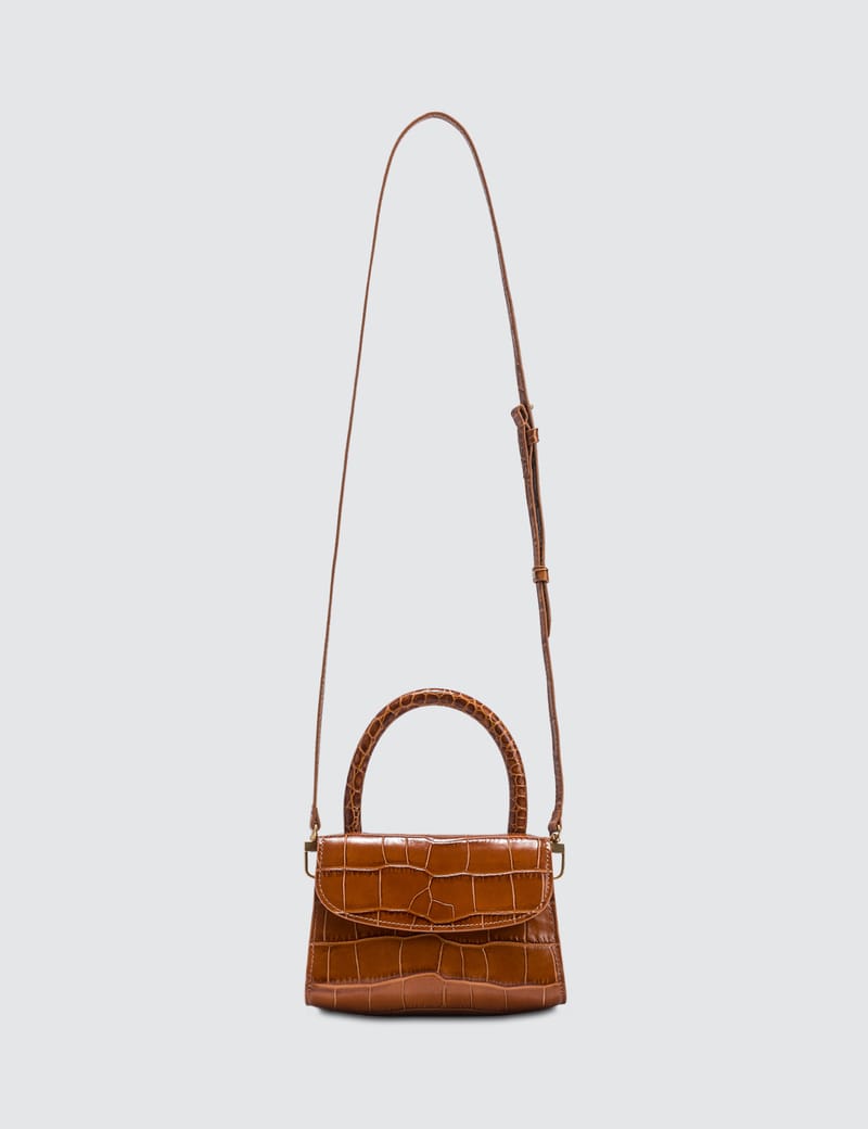 Mini Tan Croco Embossed Leather Bag