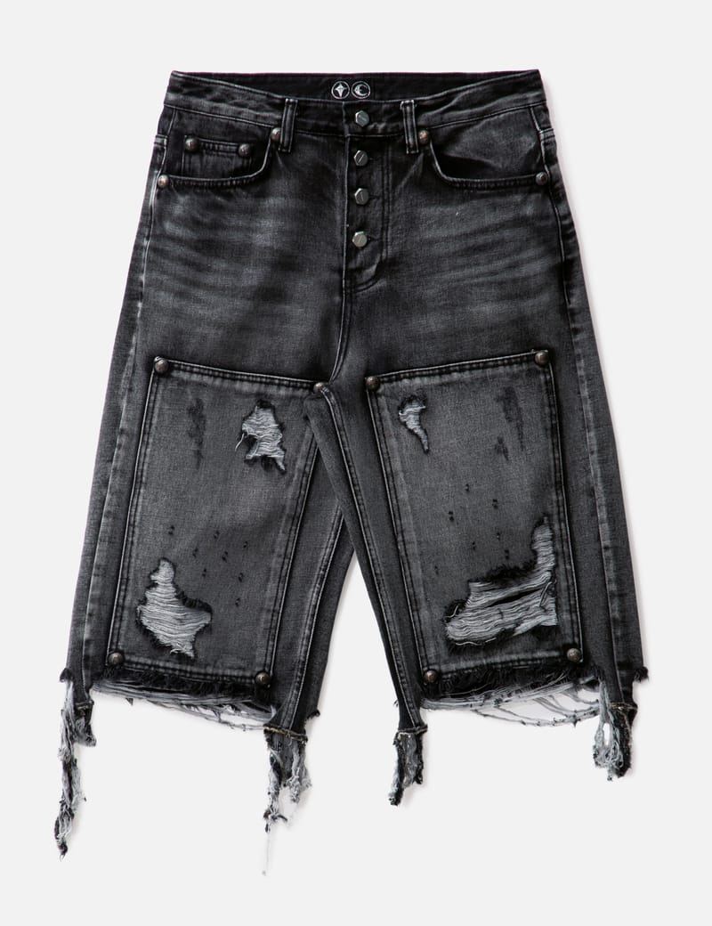 THUG CLUB - Double knee Damage Shorts | HBX - Globally Curated 