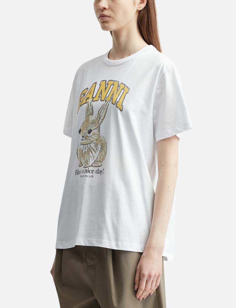 Ganni - Basic Jersey Baby Bun Relaxed T-shirt | HBX