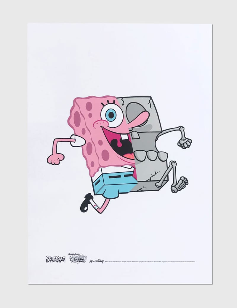 Secret Base - X-Ray Spongebob A2 Screen Printing Poster G.I.D