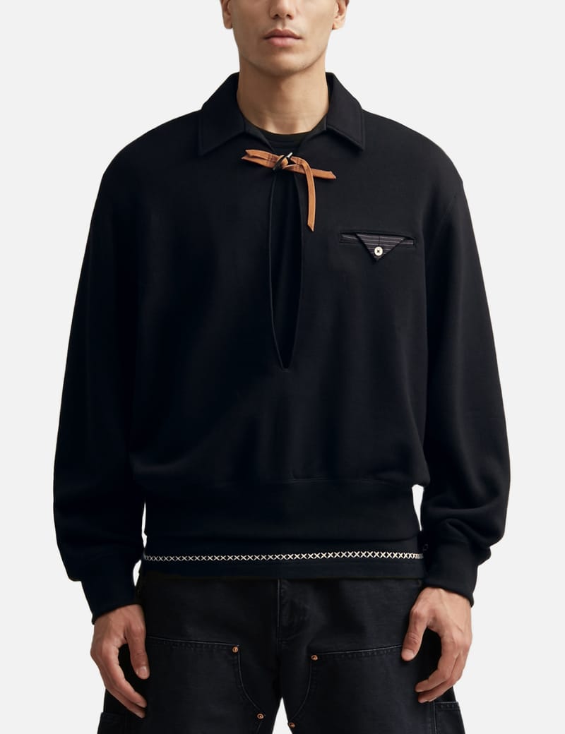 KHOKI Hand-Stitched Sweatshirt - Textured cotton style with prints