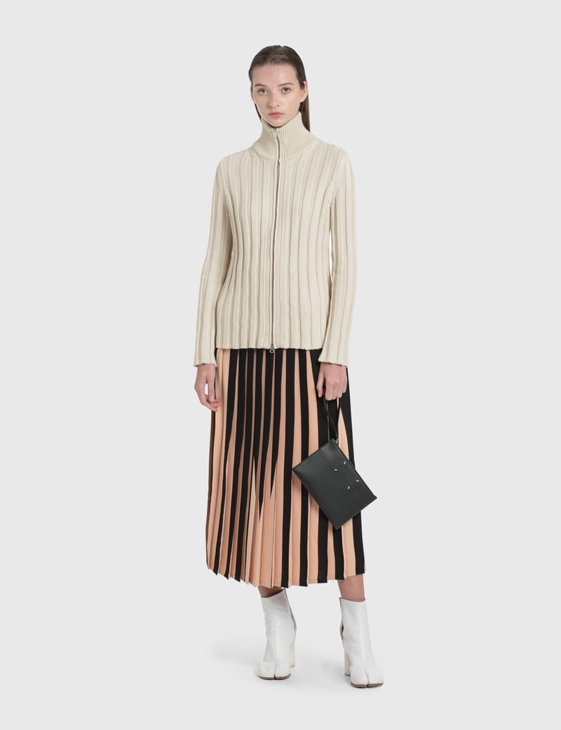 MM6 Maison Margiela - Logo Zip Knit Top | HBX