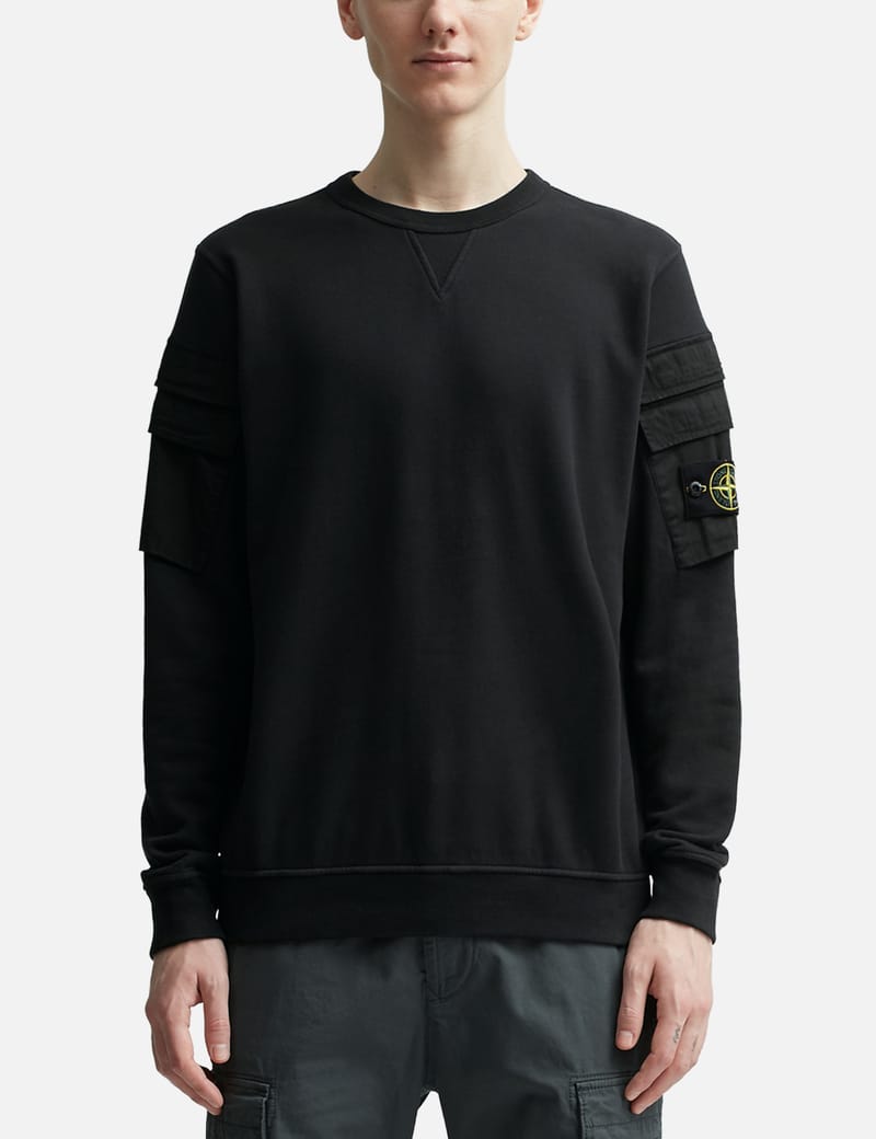 Stone island best sale brushed cotton sweatshirt