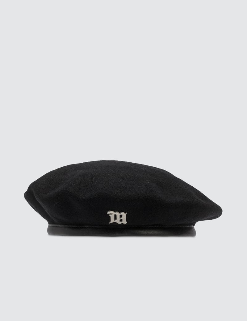 MISBHV黒いウールベレー帽 金属ロゴ付き Misbhv - Beret | HBX