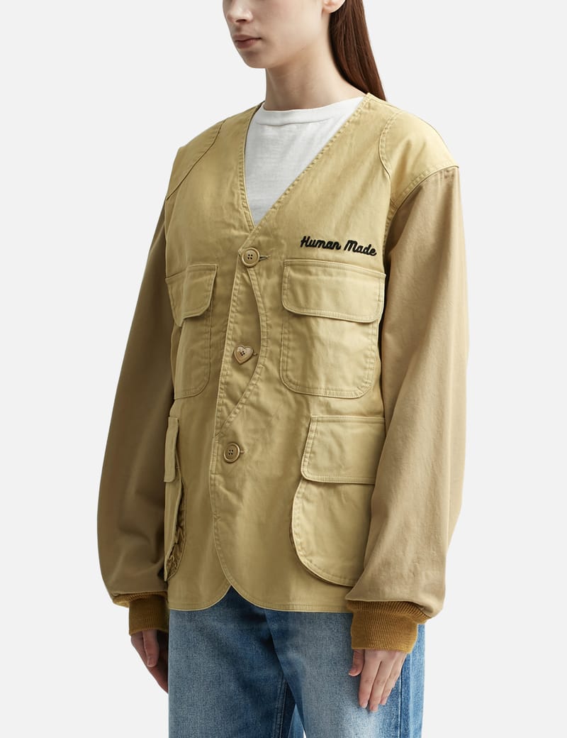 Human Made Collarless Hunting Jackets In Beige | ModeSens