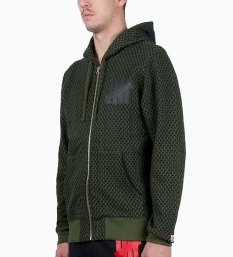 Undefeated - Olive Shemagh Zip Hoodie | HBX - Globally Curated