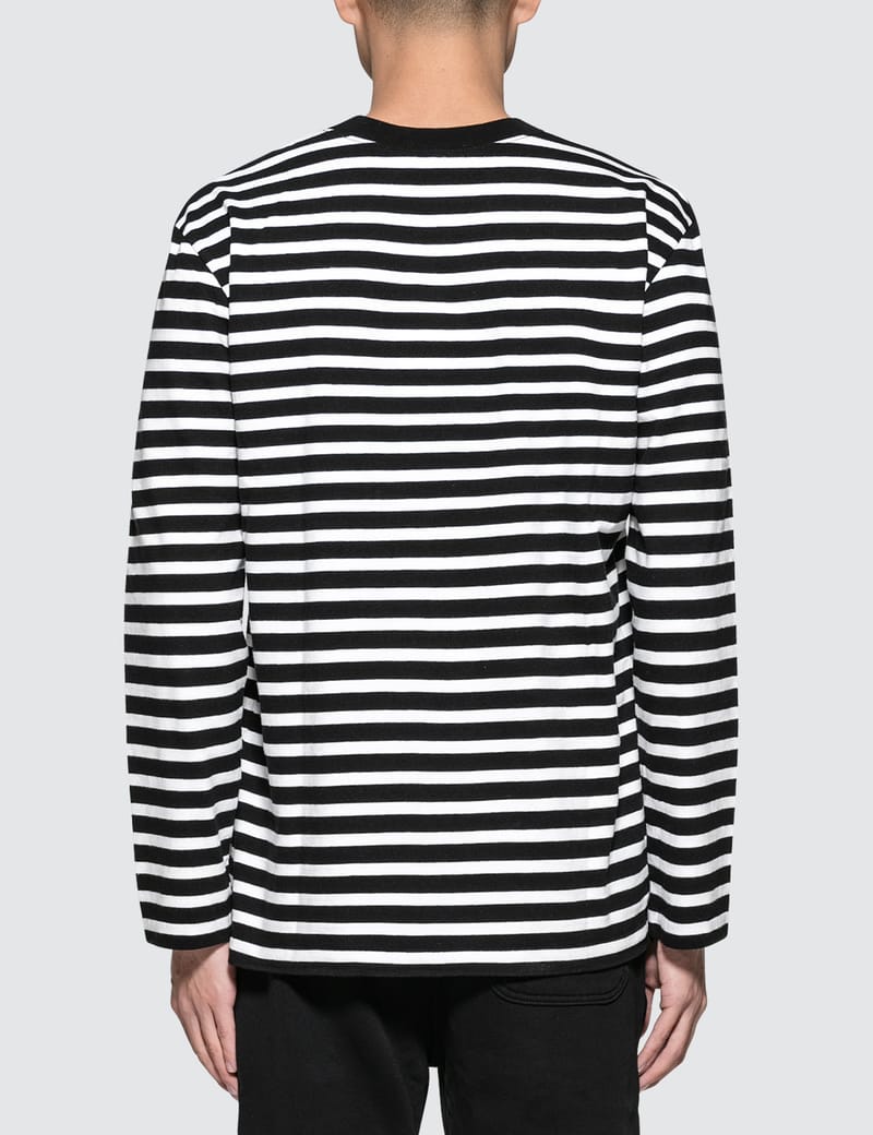 Maison Kitsuné - Tricolor Fox Patch Marin Long Sleeve T