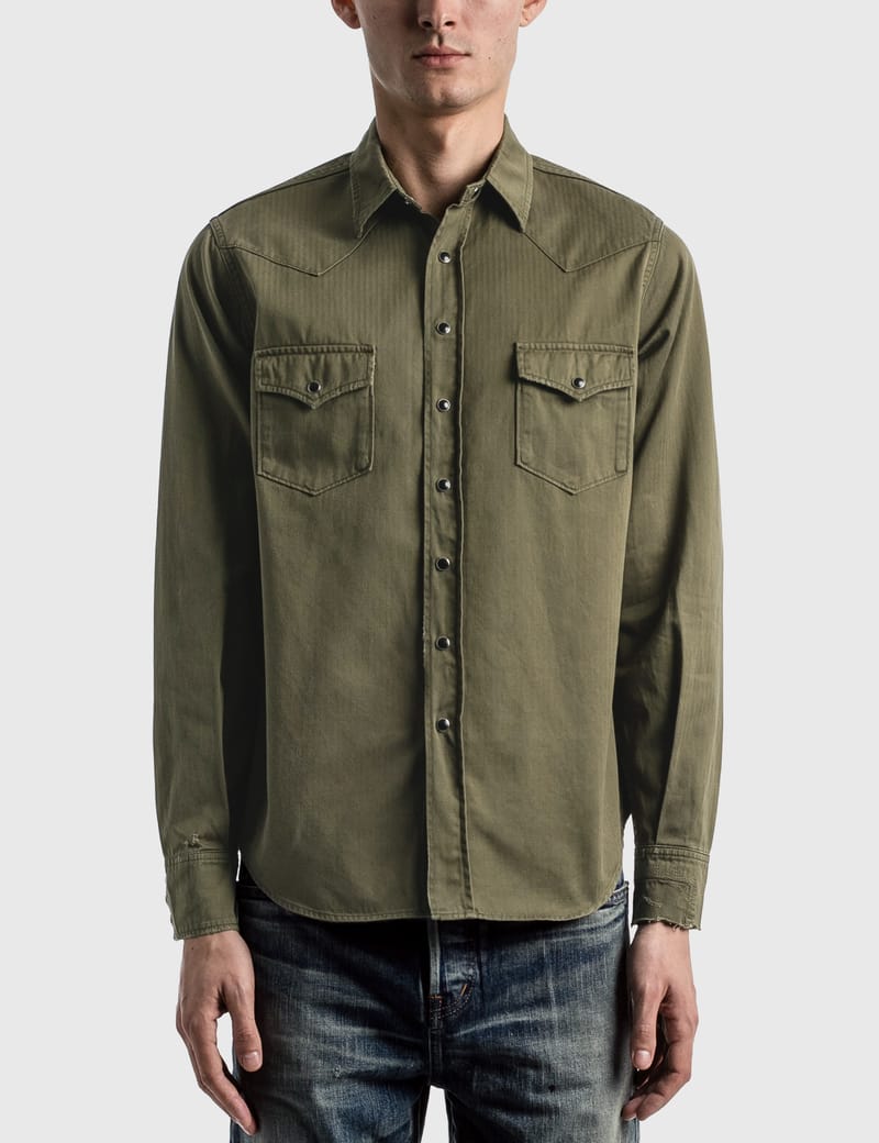 Saint Laurent - Distressed Classic Western Shirt | HBX - Globally