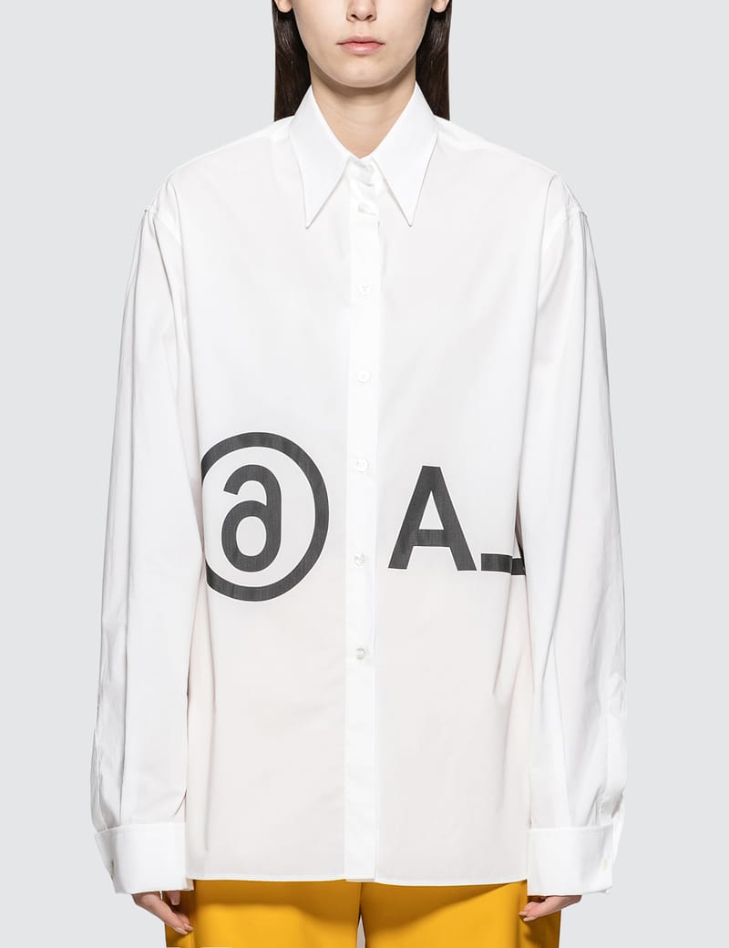 MM6 Maison Margiela - Print Logo Oversized Shirt | HBX