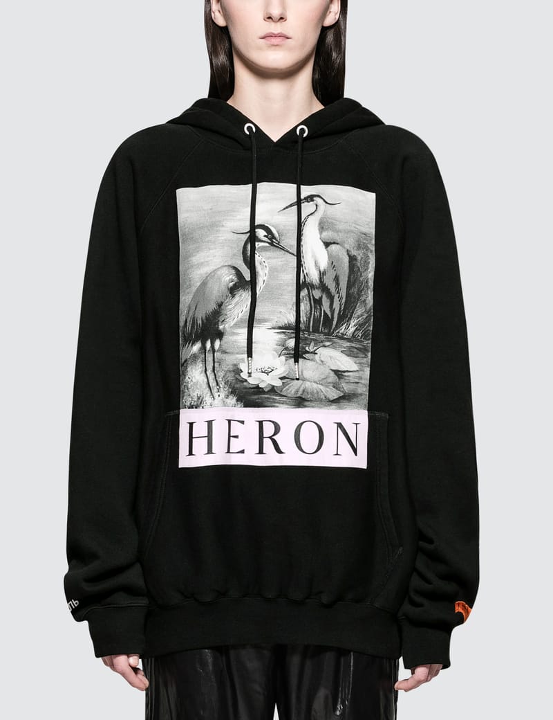 Heron Preston - Black and White Herons Hooded Sweatshirt