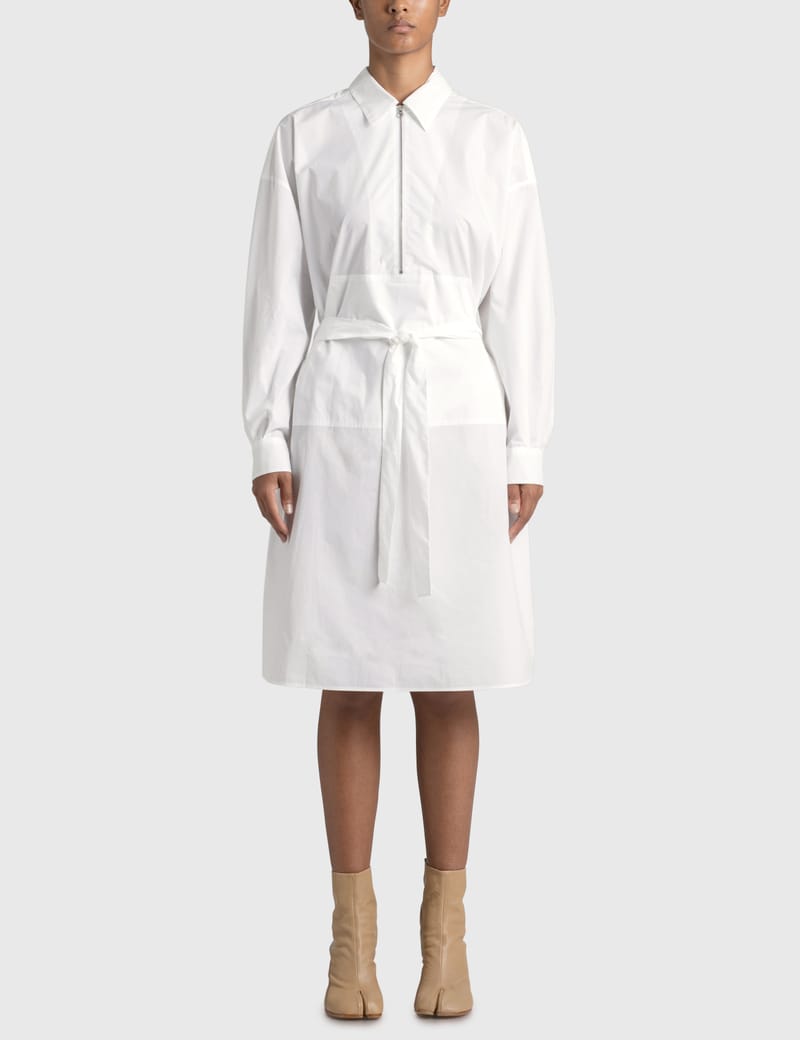 【Maison Margiela】 Chemise Dress MM6 Maison Margiela: Blue Light Silk Lace Camisole Maxi