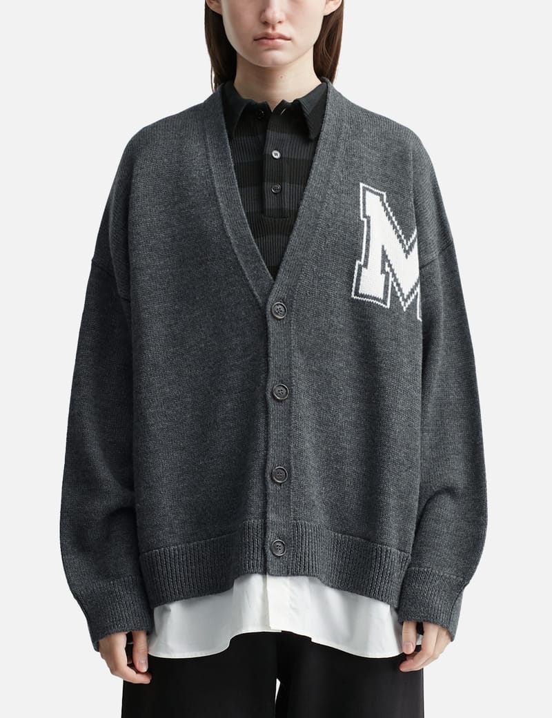 MM6 Maison Margiela Two-in-one Knit Cardigan - Double-layer V-neck