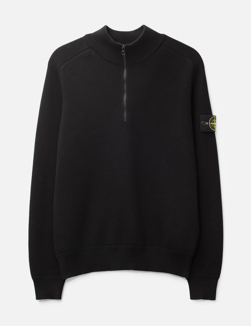 Stone Island Half Zip Waffle Knit - 綿100%のワッフルニット、暖かく