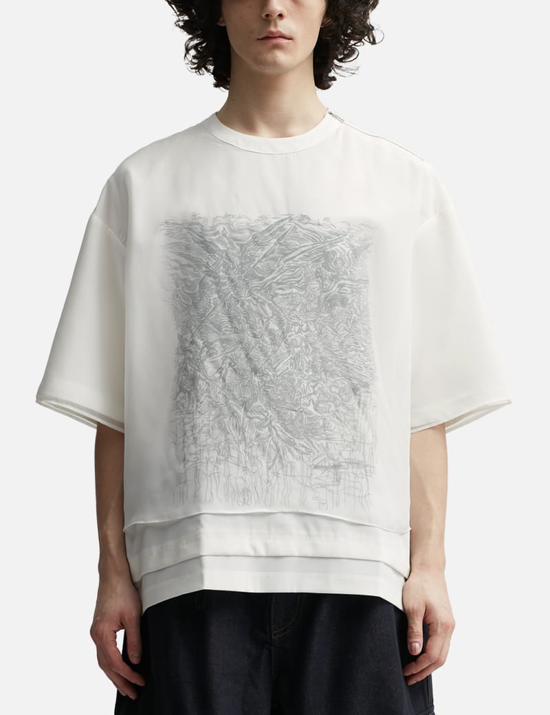 SONGZIO - Veiled Layered Embroidered T-shirt | HBX