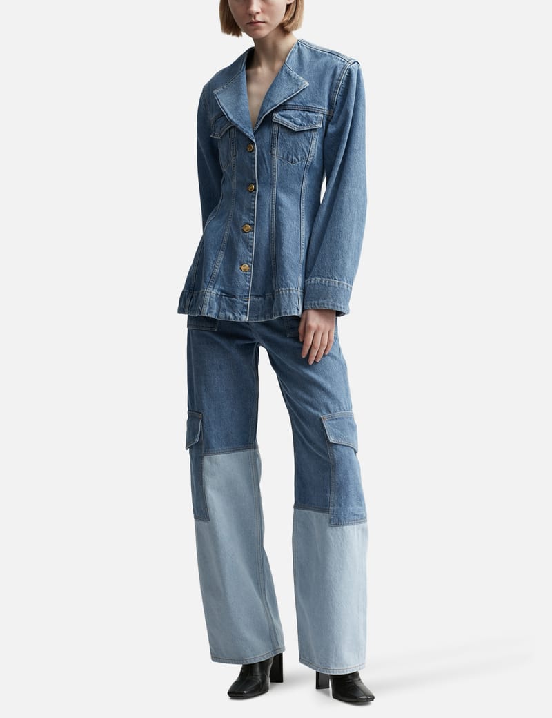 Ganni - Fitted Denim Blazer | HBX - Globally Curated Fashion