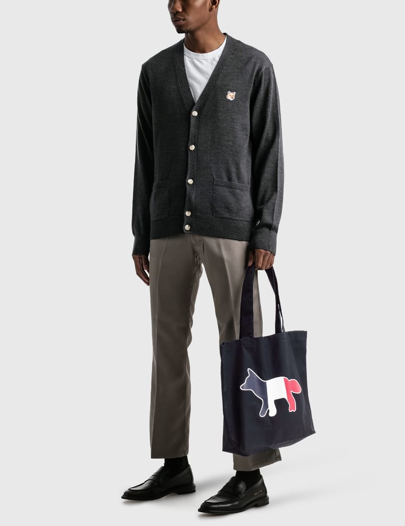 Maison Kitsuné - Tricolor Fox Tote Bag | HBX - HYPEBEAST 為