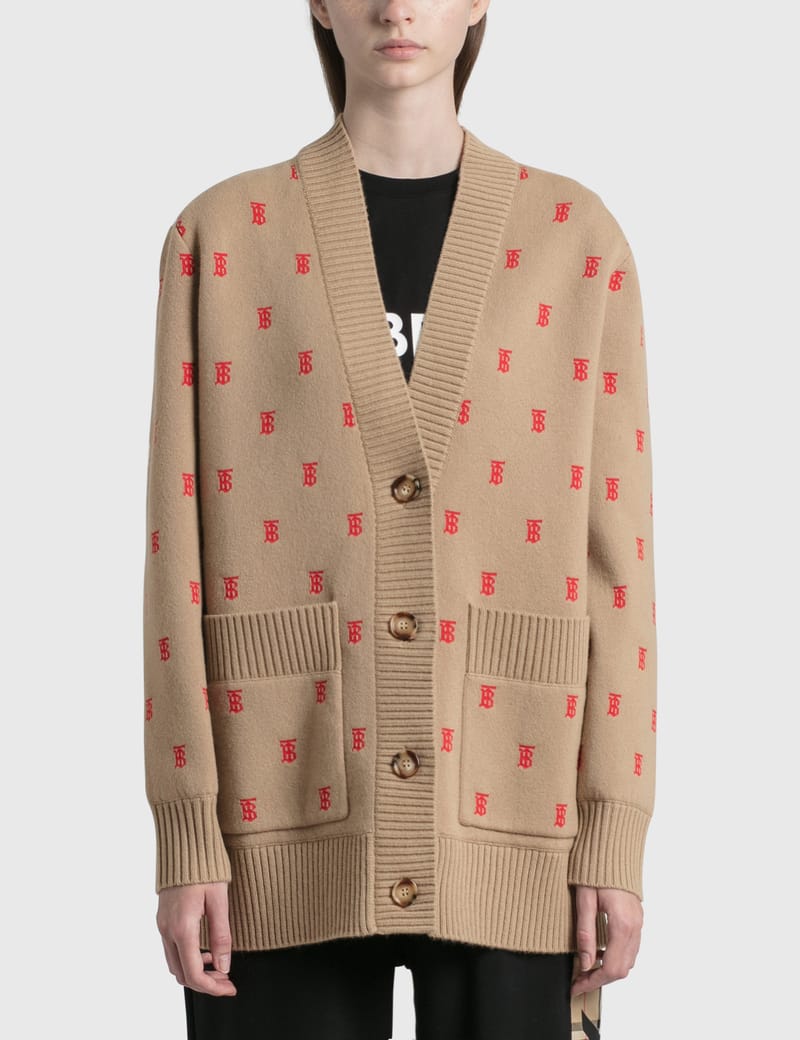 Burberry - Monogram Wool Cashmere Blend Oversized Cardigan