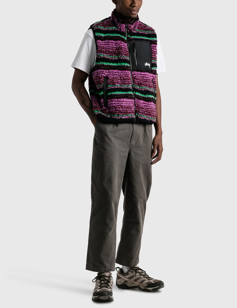Stüssy - Striped Sherpa Vest | HBX - Globally Curated Fashion and