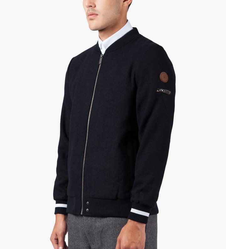 I Love Ugly. - Navy Wool Melton Bomber Jacket | HBX - Globally